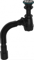 Сифон 1 1/2*40 с мет.реш. с г.т. 40х40/50 ОНИКС (черный) Aquant B0184 1/30