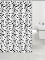 Штора д/ванной комнаты с кольцами GOTA ROCIO® Black and White 180*180 1/25 Штора д/ванной комнаты с кольцами GOTA ROCIO® Black and White 180*180 1/25