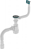 Сифон 1 1/2*40 с переливом гибким, прямоуг. с гофрой 40*40/50 Aquant B0165 1/25 Сифон 1 1/2*40 с переливом гибким, прямоуг. с гофрой 40*40/50 Aquant B0165 1/25