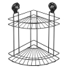 Полка металл. угловая 2-х ярусная на присоске Air-lock BI-3107 А2 черный Sakura