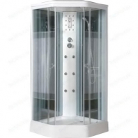 Душ.каб.900*900*2200 низ.акр.под трапеция,ст прозр с полоск. NG-706-01  с электр
