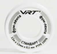 Лента Фум 12мм*0,1мм*12м д/воды VRT 1/10/1000 Лента Фум 12мм*0,1мм*12м д/воды VRT 1/10/1000